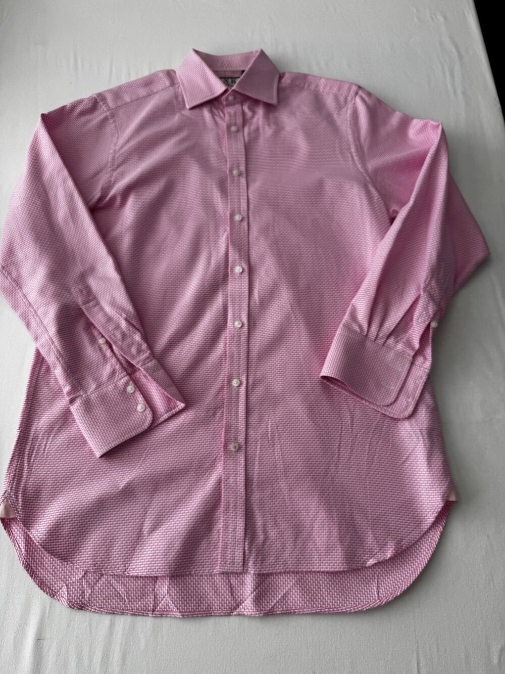 Thomas Pink Men’s Pink White Dress Shirt Classic Fit 15.5 34 100% Cotton